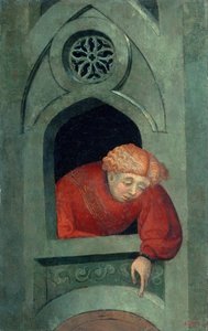 Jeune homme penché à la fenêtre - Lluís Borrassà